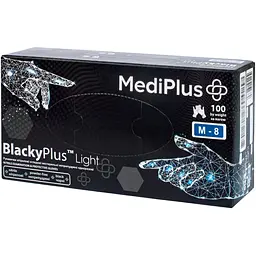 Уцінка. Рукавички нітрилові MediPlus BlackyPlus light чорні розмір M 100 шт. (6970245754508)