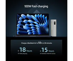 Зовнішній акумулятор CUKTECH PB200P 20000mAh 150W 3 порти 2C1A сірий - мініатюра 7