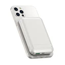Зовнішній акумулятор Wiwu Snap Cube- Magnetic Wireless Charger Power Bank 10000mAh SC1000WHT (3C) White (6973218947020) - мініатюра 5