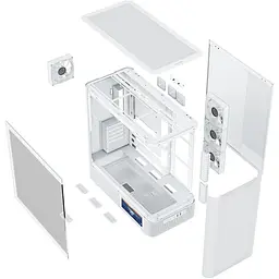 Корпус Modecom VOLCANO AQ400 ARGB MIDI SIDE LCD 6,2”, 4x120mm fans WHITE без БЖ ATX - мініатюра 12