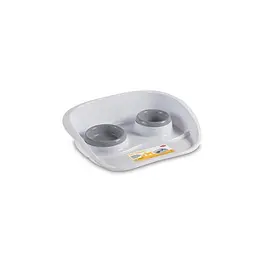 Stefanplast (Стефанпласт) Set dinner - Подвійні миски на підставці для собак і котів (сірий)