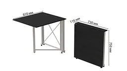 Стіл-книга трансформер Оріон 1 Ferrum-decor 750x810x730 Білий метал ДСП Сосна Кембра 16 мм (FRD-104606) - мініатюра 6