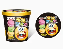 Печиво Макарон Gangfu Creamy Popping Candy з кремовим смаком і вибуховою карамелью 80г - мініатюра 2