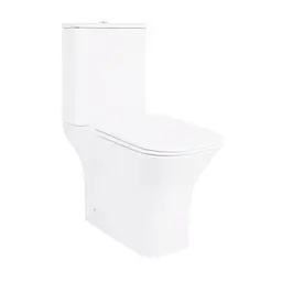 Унітаз-компакт Qtap Presto Quadro безободковий з сидінням Soft-close QT24221215AW, Білий