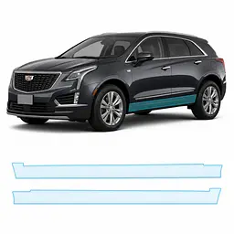 Антигравійна захисна бронеплівка за лекалами для Cadillac XT5 I facelift 2020- нижня зона кузова пороги