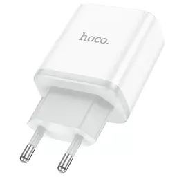 Мережевий зарядний пристрій Hoco C104A 20W Type-C зі швидким заряджанням і кабелем у комплекті білий - мініатюра 6