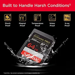 Карта пам'яті Sandisk 64GB SD C10 UHS-I U3 R200/W90MB/s Extreme Pro V30 (SDSDXXU-064G-GN4IN) - мініатюра 4
