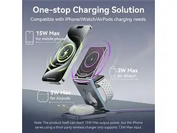 Бездротовий зарядний пристрій Vention 3-in-1 15 W Gray (FGFH0) - мініатюра 9
