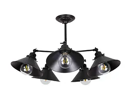 Люстра стельова лофт із регульованими плафономи Levistella 752F103-5 BK