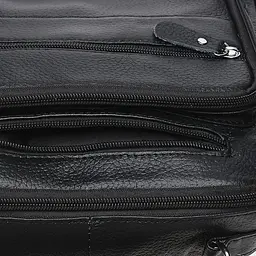 Чоловіча сумка Borsa Leather K15112 26x23x8 см Чорний (10960) - мініатюра 7