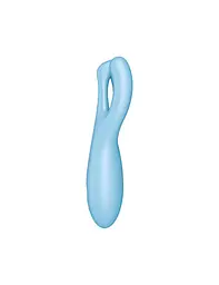 Кліторальний смарт-вібратор Satisfyer Threesome 4 Blue з трьома пальчиками - мініатюра 3