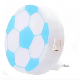 Нічник футбольний м’яч LED 1Вт у розетку дитячий світильник блакитний