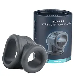 Ерекційне кільце Boners Liquid Silicone 2 in 1 Ballstretcher сірий - мініатюра 4