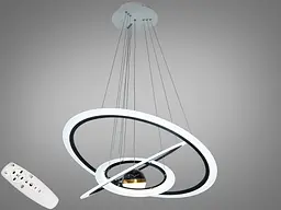 Люстра стельова LED Diasha 2328-800+600+400BK 140W, чорний, сучасний стиль для вітальні, спальні