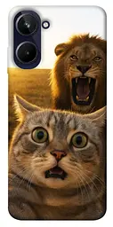 Чохол Demsky Shocked cat and lion для Realme 10 4G