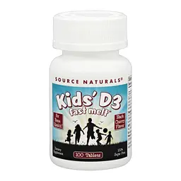 Вітамін D3 для дітей, Kids D-3 400 IU, смак чорної вишні, 100 швидкорозчинних таб Source Naturals vit0002873