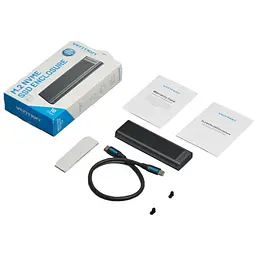 Зовнішня кишеня для SSD M.2 (NVME) M-key USB Type-C 3.2 10Gbps Heat Sink Aluminum сіра Vention - мініатюра 3