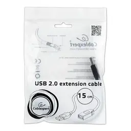 Дата кабель USB 2.0 AM/AF 0.15m Cablexpert (CCP-USB2-AMAF-0.15M) - мініатюра 2