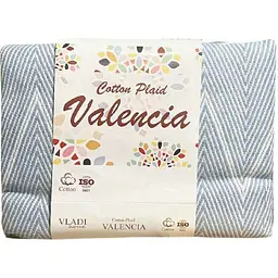 Плед VLADI 140х200см "Валенсія" VIVI білий-сір.блак