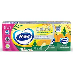 Хусточки носові Zewa Deluxe Mindful Balance тришарові 10 п x 10 шт. - мініатюра 2