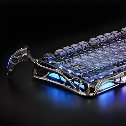 Ігрова бездротова механічна клавіатура Gravastar Mercury K1 Pro TKL Cyberpunk / Три режими підключення / Kailh Speedy Mint / Grey - мініатюра 4