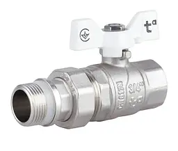 Кран кульовий "Американка" Thermo Alliance Forte 3/4" ВЗ прямий, антипротікання, метелик SF222W20 - мініатюра 1