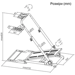 Стійка гоночного симулятора AGN з кріпленням для керма, педалей та коробки передач чорна - мініатюра 3