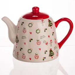 Порцеляновий чайник для заварювання Yiwu Merry Christmas 1 літр horeca CR-1-15 - мініатюра 5
