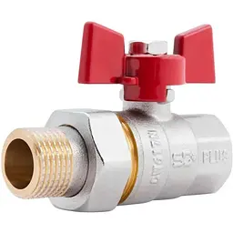 Кран кульовий Thermo Alliance "Американка" Standart 1/2"ВЗ прямий, латунь, PN40, метелик SD220NW15PN40