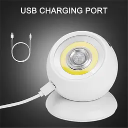 Світильник настінний LED SmartLight ML-03, з датчиком руху, акумуляторний, білий, 3 Вт, 9×7.5×7.5 см - мініатюра 6
