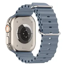 Силіконовий ремінець на смарт-годинник для Apple Watch 38,40,41,42 mm, Ocean Band, stone lotus blue, зі зручною застібкою, для годинника епл вотч, спортивний, ArmorStandart (ARM74236) - мініатюра 3