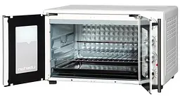 Електродуховка Liberton LEO-500 White, 1700W, 50л, подвійні розпашні дверцята, 6 режімів нагріву, конвекція, підсвітка, 70-250 °C, механічне керування, таймер, рожен, решітка, деко, лоток для крихт та жиру, тримач для дека, ТЕРМОРУКАВИЦЯ У ПОДАРУНОК - мініатюра 4