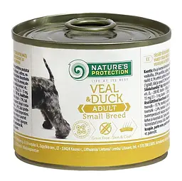 Вологий корм для собак малих порід з телятиною та качкою Nature's Protection Adult small breed Veal & Duck, 200г