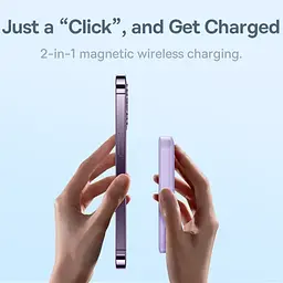 Бездротовий портативний акумулятор - зарядний Baseus Magnetic Mini 20 W 10000 mAh (PPCX110205) фіолетовий - мініатюра 9