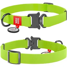 Нашийник для собак Waudog Waterproof, коллартекс, водостійкий, з QR паспортом, 31-49х2,5 см, салатовий - мініатюра 3