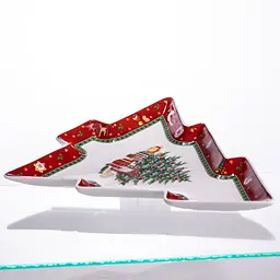 Блюдо сервірувальне новорічне для закусок Christmas 29 × 24 × 2 см фігурне Yiwu HP-SDHK-17 - мініатюра 6