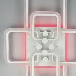 Світлодіона LED люстра на 2+2+2 ріжки квадратної форми Line.F RGB підсвітка Немає - мініатюра 7