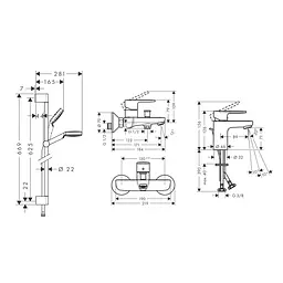 Набір змішувачів для ванни Hansgrohe Vernis Blend 71550111 Хром - мініатюра 2