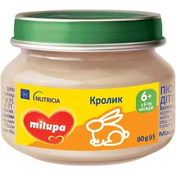 М'ясне пюре Milupa Кролик, 80 г