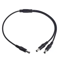 Розгалужувач живлення 0,4м DC12V 5.5*2.1мм тато-2*тато для ip-камери, роутера, медіаконвертера, безперебійника 40см (чорний) - мініатюра 4