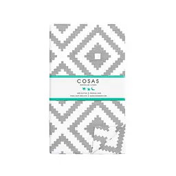 Комплект постільної білизни Cosas євро з простирадлом на резинці ORNAMENT 200 x 220 см (OrnamentGrey_El-Grey_200) - мініатюра 5