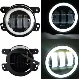 Протитуманні LED Фари круглі Лінза з ДХО та поворотом D100 мм 10-30V 15W 7000K 2 шт. - мініатюра 3