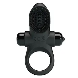Віброкільце Pretty Love Vibrant Penis Ring II Black, 8.6х3 см (чорний) - мініатюра 4