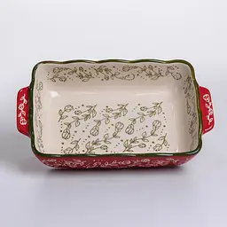 Форма для випікання Vintage 23×14×5 (см) прямокутна форма для випікання в духовці з ручками Червоний Yiwu HM05-09 - мініатюра 4