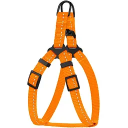 Шлея для собак Barksi Active світловідбивна (обхват грудей 24-30 см ширина 1 см) помаранчева - мініатюра 3
