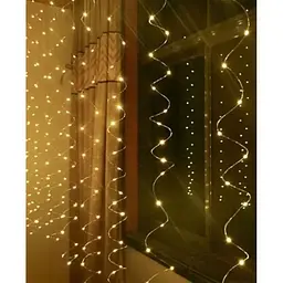 Новорічна світлодіодна гірлянда-штора Роса 3x2 м з 200 Тепло білими LED-лампочками та живленням USB