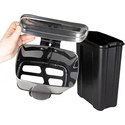 Відро для сміття MBM My Home з кришкою та педаллю 5 л сірий (BIN-15 5L SS) - мініатюра 9