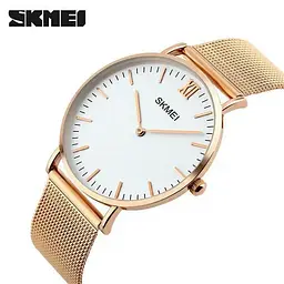Кварцовий чоловічий годинник Skmei 1181 Large Золотистий - мініатюра 5