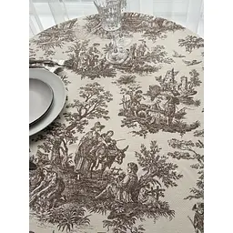 Скатертина тефлонова Ecotton Duck 170х220 см Люди в кущах бежева (25003) - мініатюра 3