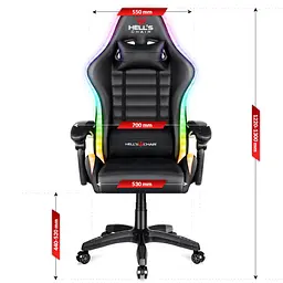 Комп'ютерне крісло Hell's HC-1003 LED RGB Black - мініатюра 8